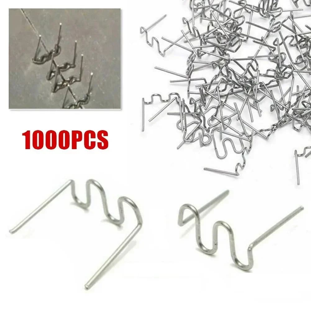 1000 pz 0.6mm Chiodi di Saldatura In Acciaio Inox Cucitrice A Caldo S Onda Graffette di Riparazione di Plastica Saldatrice Paraurti Strumenti di Saldatura