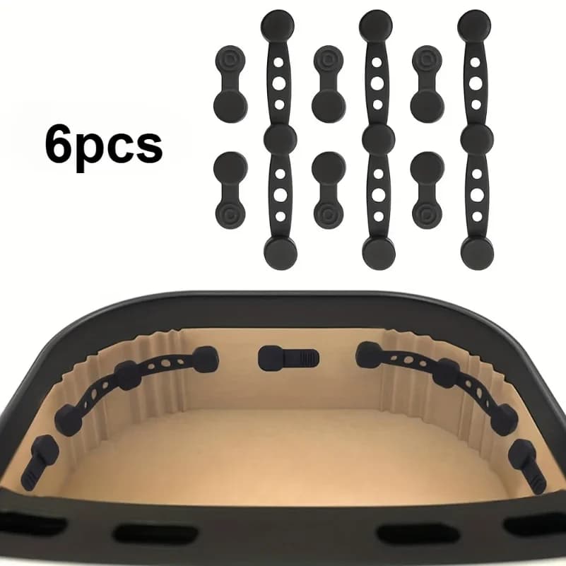 6 Pezzi/2 Set di Fibbie Magnetiche in Silicone per Friggitrice ad Aria - Clip Antiaderenti, Chiusure Magnetiche, Compatibili con Friggitrici ad Aria e Forni