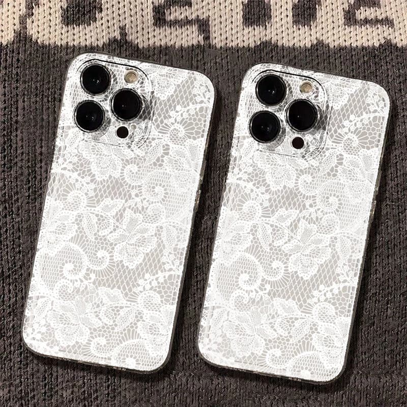 New Black White Lace Phone Case for Samsung Galaxy S26 S25 Ultra S24 Plus A57 A37 A17 A56 A16 A36 A54 A55 S21 S23 FE S22 Cover