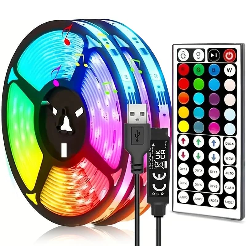 1M-40M Led Strip Lights with 44 Key Remote Control RGB Tape Led Wall Room for Home Bedroom Party Decor TV Backlight