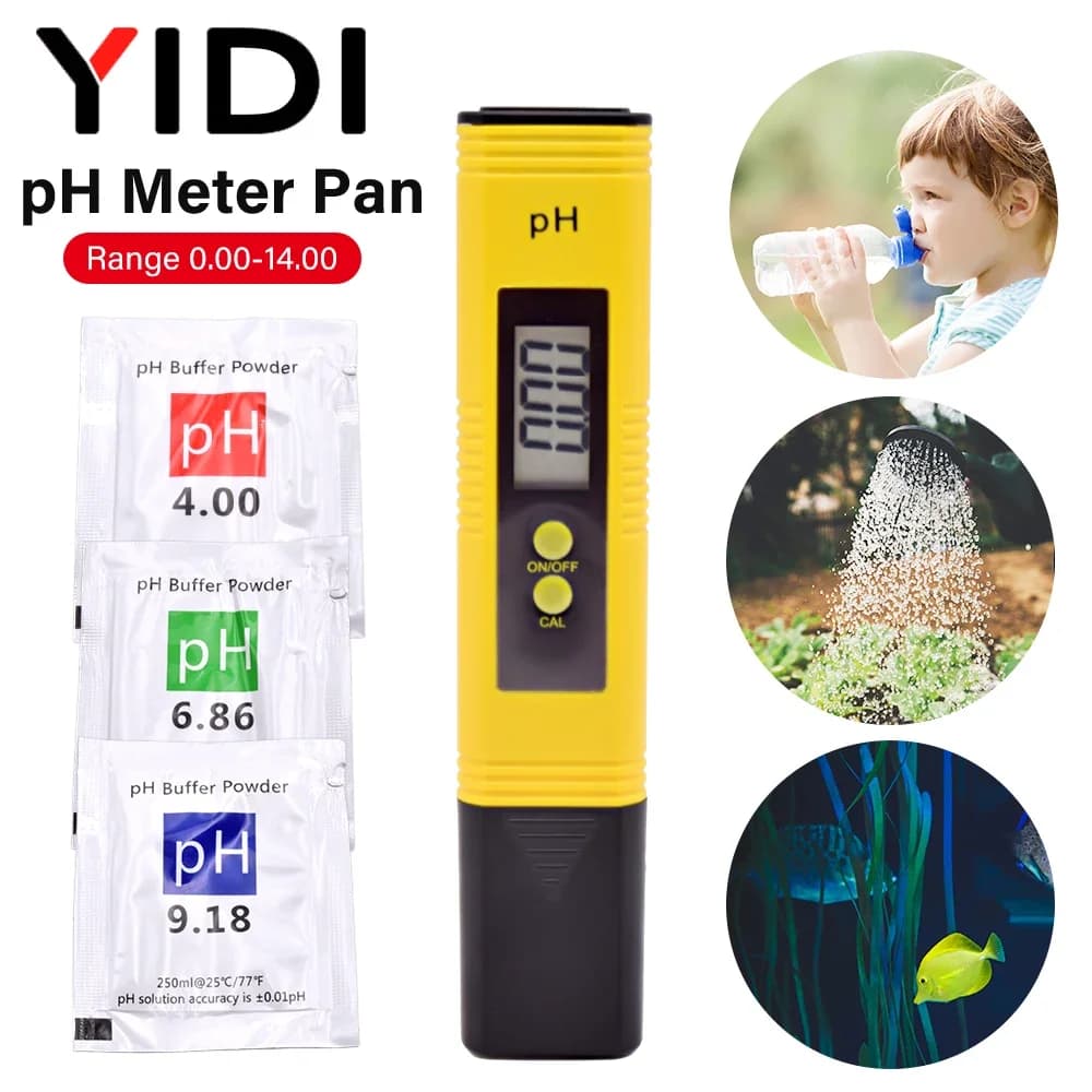 Digital PH Tester Meter penna tascabile portatile acqua PH 0.00-14.00 Test misurazione automatica della calibrazione per acquario idroponico