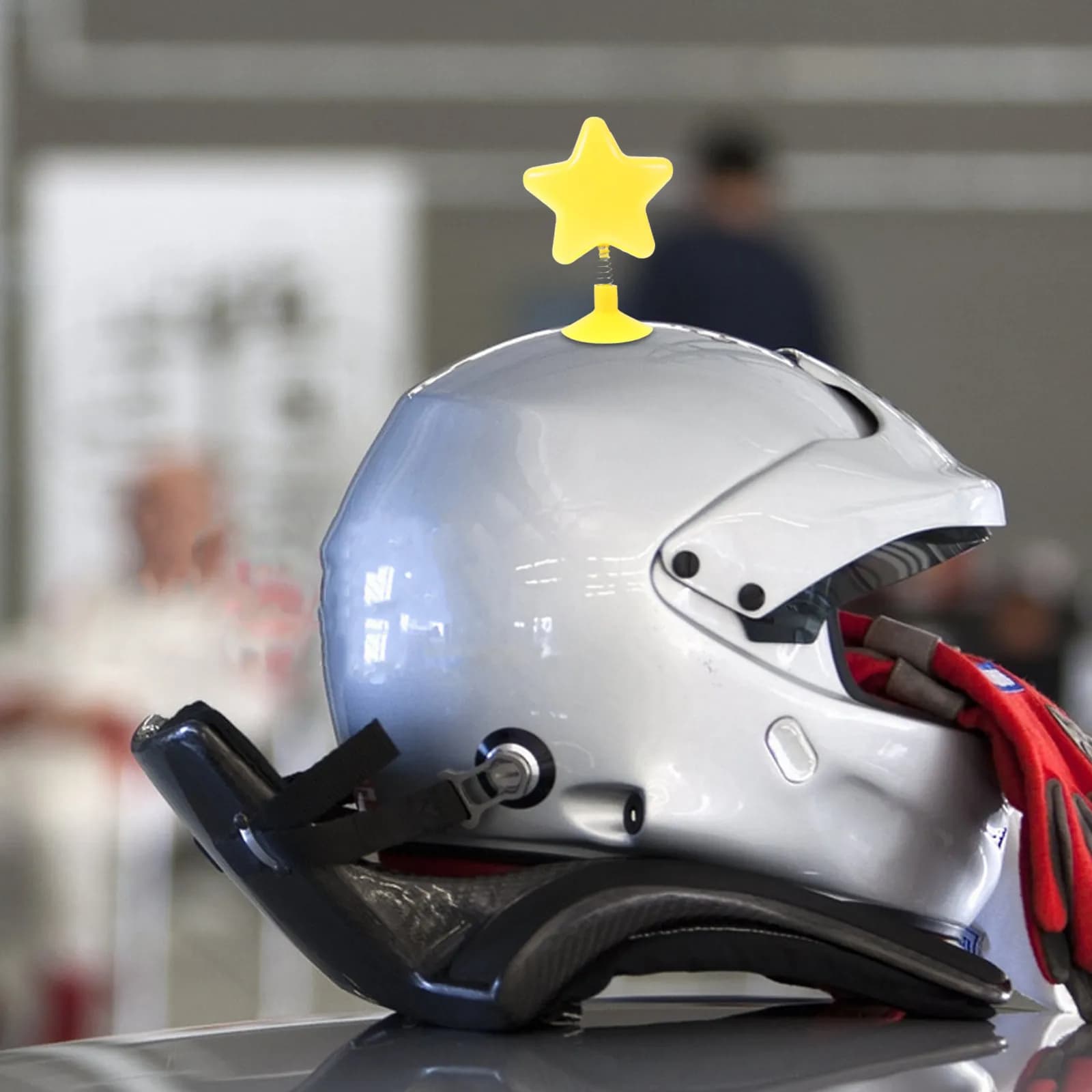 Decorazione a Forma di Stella per Caschi Moto, Bici, Scooter e Sci, Accessorio Vibrante e Divertente