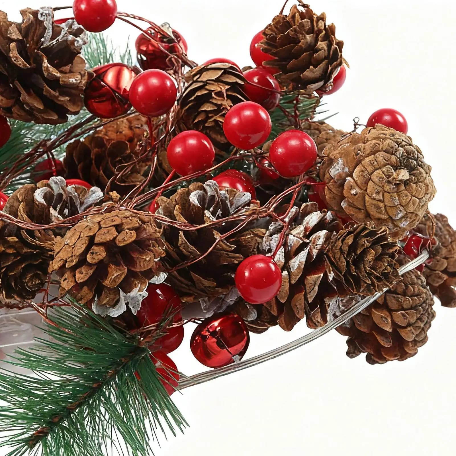 LED Christmas Lights Outdoor 6.5Ft 20 LED With Pine Cones Christmas Fairy Lights Holiday Decor For Indoor Outdoor Living Room