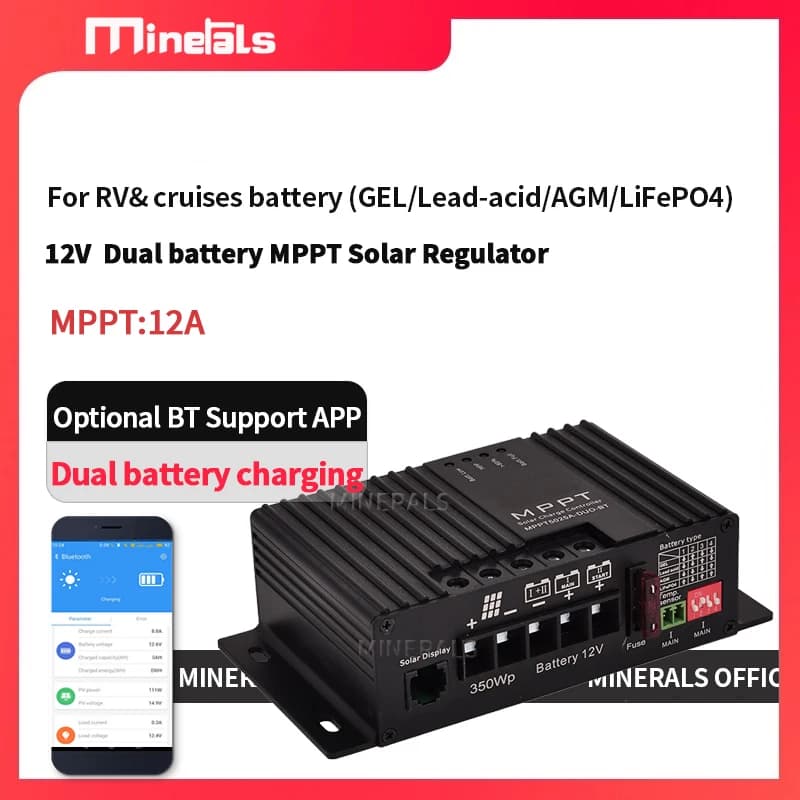 MPPT5012 12V/24V12A Intelligent Solar Charging Regulator MPPT 50V 12A Solar Regulator