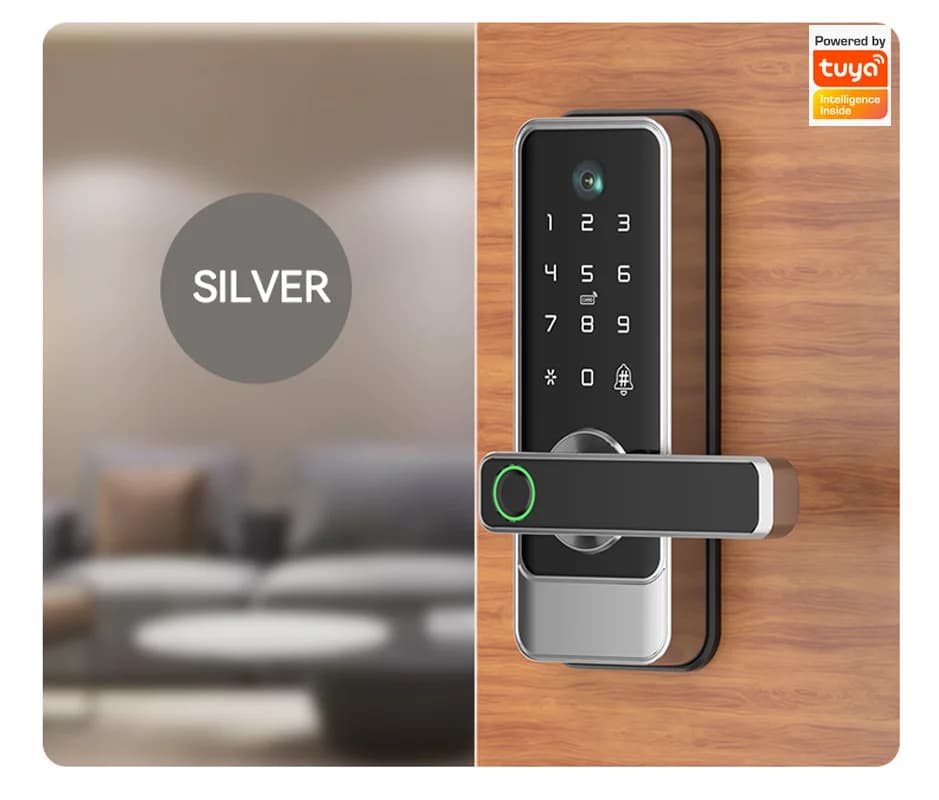 Spioncino Tastiera telecamera Serratura intelligente Password impronta digitale Tuya wifi Videocitofono sblocco remoto Serratura elettronica