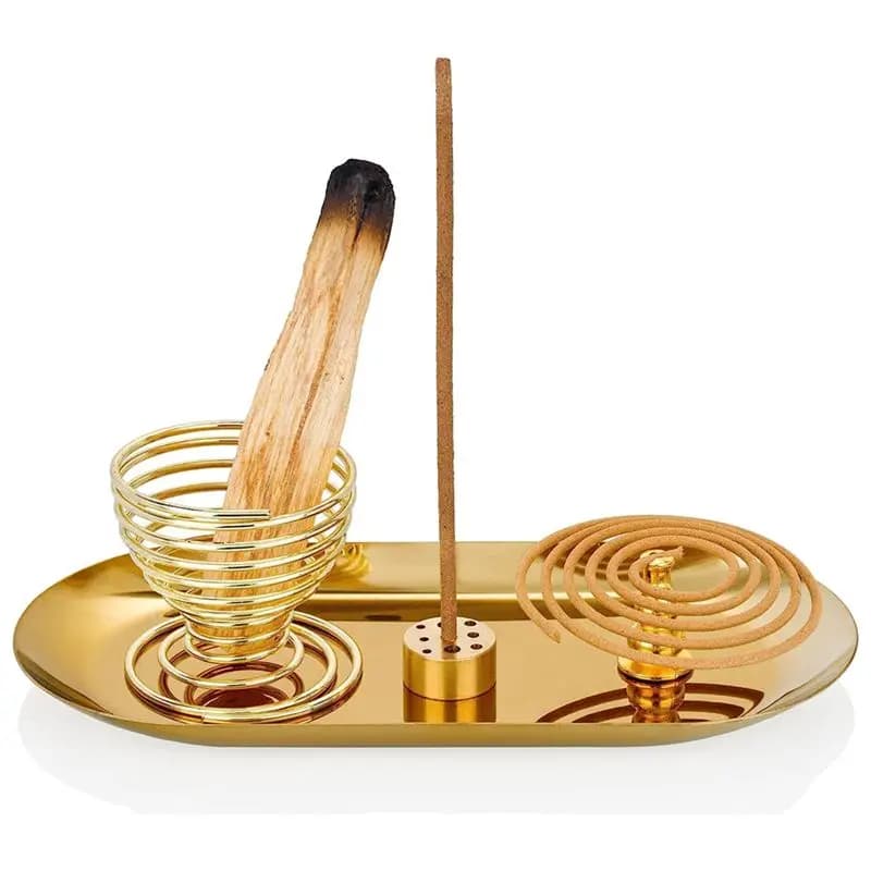 AC76-4Pcs Portaincenso, bruciatore di incenso per bastoncini di incenso/incenso a spirale/coni di incenso, per sala yoga e meditazione
