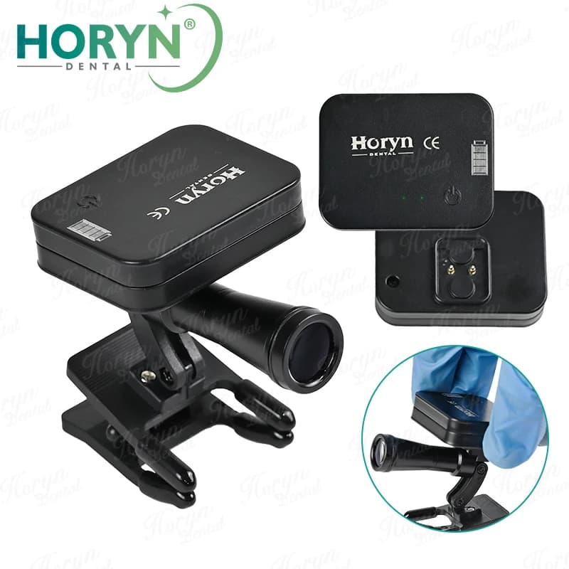 Lampada frontale wireless da 5 W portatile con filtro ottico per lenti di ingrandimento dentali Lente d'ingrandimento medica da laboratorio Binoculare