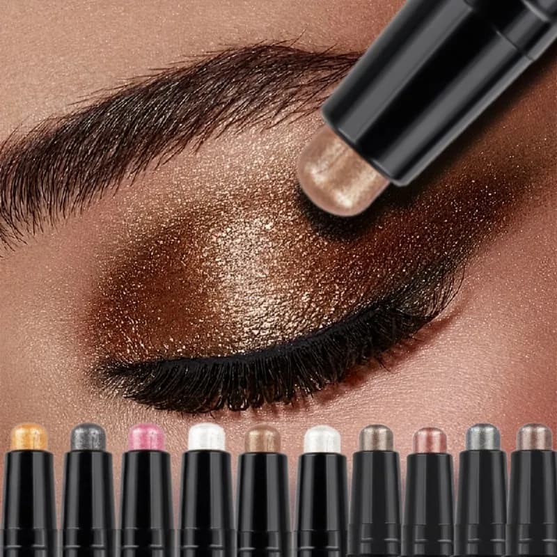 Light Brown Double Head Stick Shade Mouse for Highly Waterproof Colorful Cream Eye Shade Cosmetic for Long Life Make-up