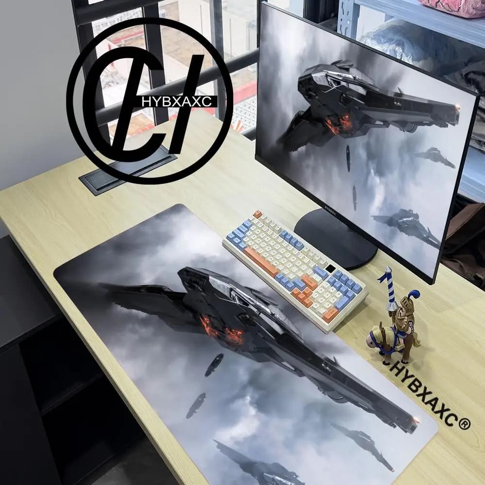 XAXC HD Star Citizen Mouse Pad Gaming mat,lighted, non-slip base, waterproof, large deskpad, soft surface Hot-selling materials