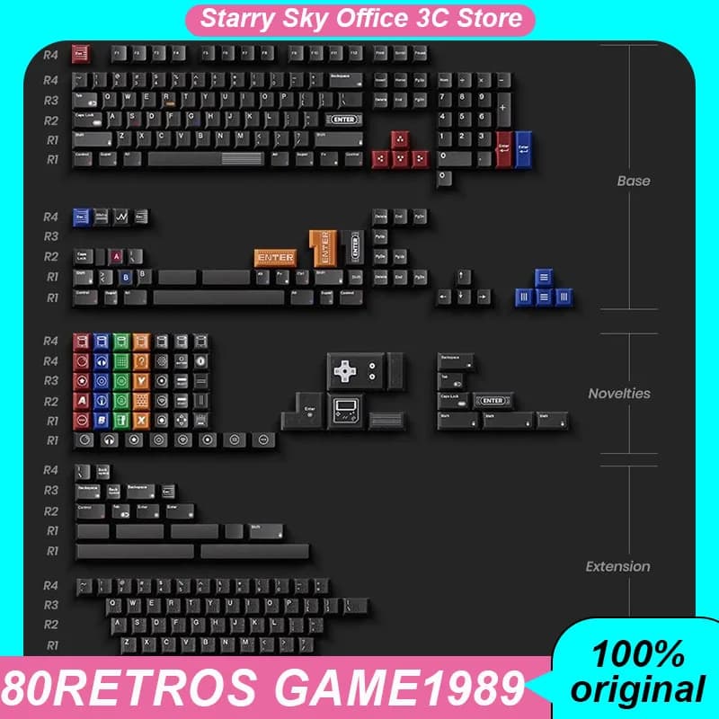 80Retros GAME1989 GB65 Mechanical Keycap PC Esports Gaming Keyboard for Laptop Accessories for PC Covers