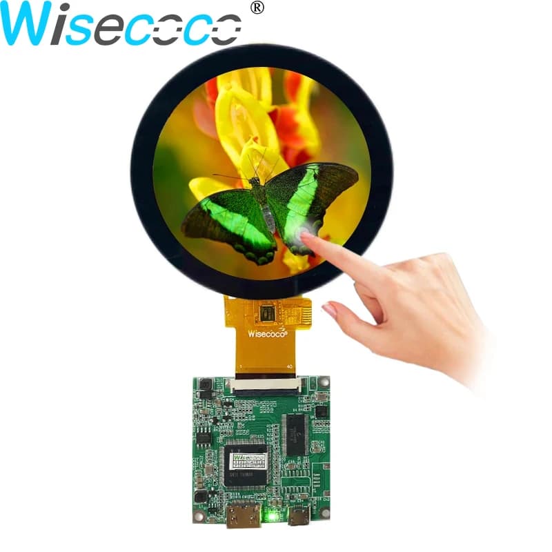 Wisecoco LCD 2,8 inch round touch screen, TFT IPS display, RGB 480x480 driver card for Raspberry Pi