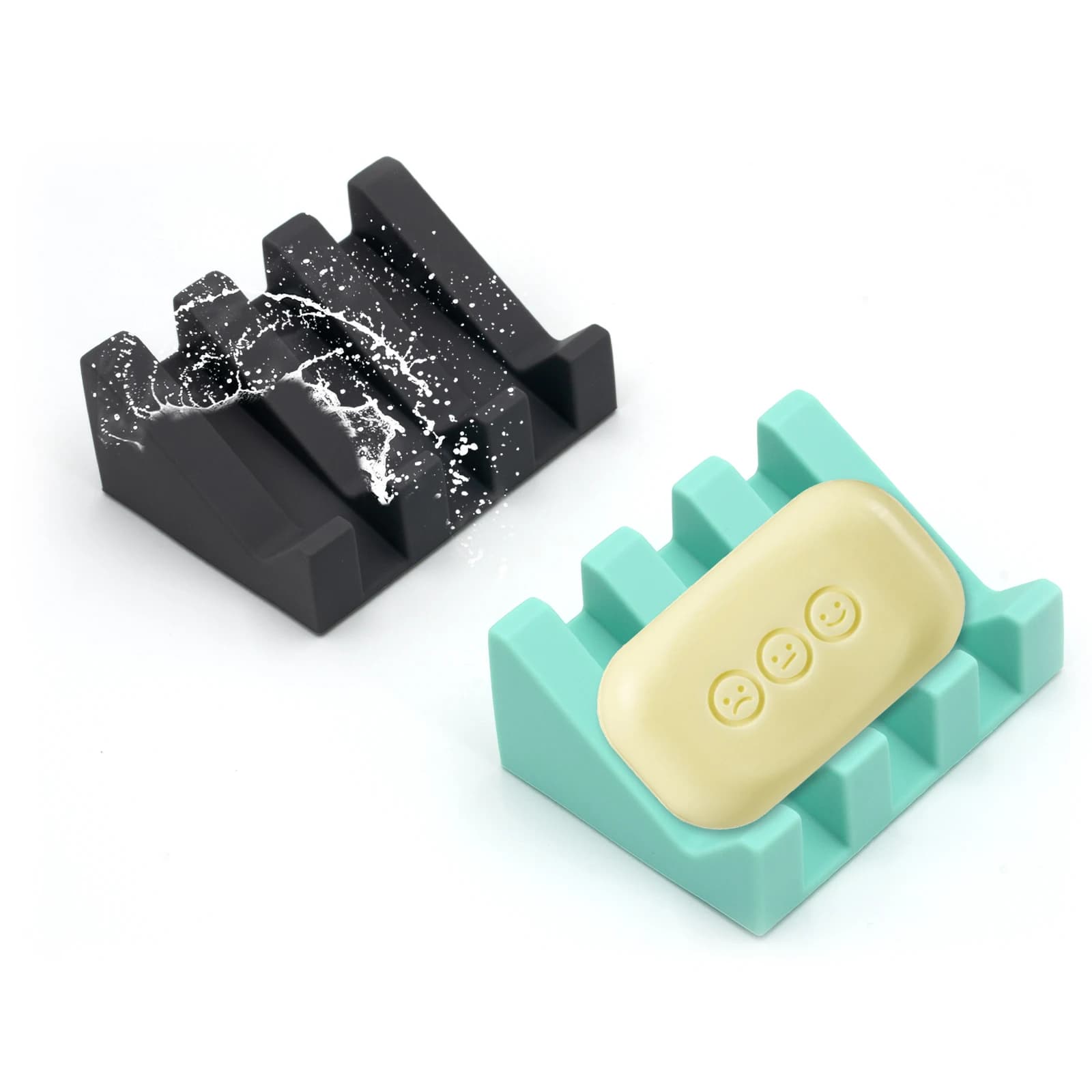 Portasapone con drenaggio in silicone da 1 pezzo, portasapone con drenaggio automatico, portasapone da bagno, accessori da bagno.