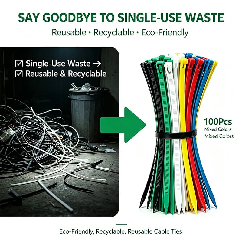 Releasable Cable Ties 3.6x150mm Nylon Reusable Zip Ties Lock Loop Detachable Straps for Home Office Organization Mixed Colors