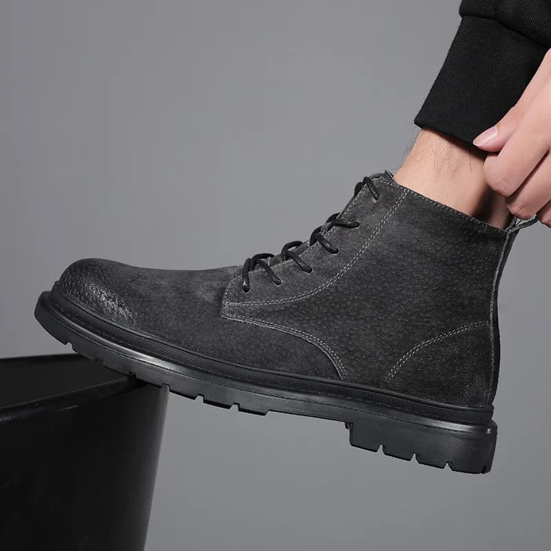Stivali da uomo autunno e inverno nuovo stile stivali da uomo in pelle alla moda di tendenza britannica stivali corti da uomo con morbido cotone sho