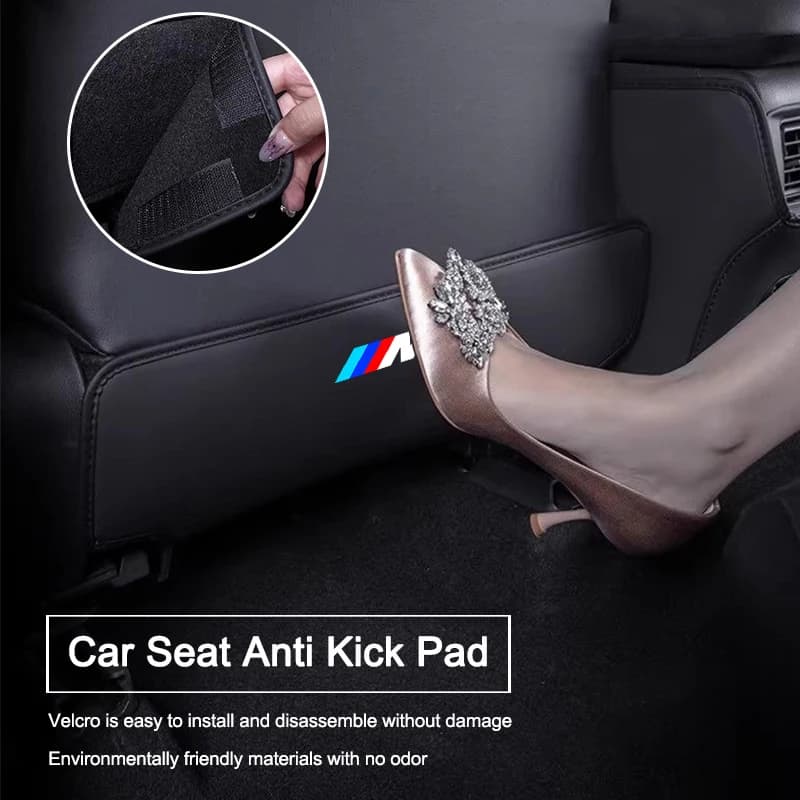 1pcs Leather Car Seat Back Kick Guard Cover For BMW M Emblem M1 M2 M3 M5 X1 X3 X5 X6 E46 E39 E36 E60 Interior Accessories