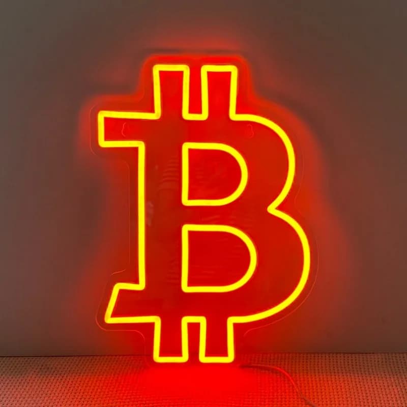 Bitcoin Insegna al neon Luce al neon a led personalizzata per la casa Decorazione da parete Business Neon Logo Trader Decorazione da parete Man Cave Game Room Sign