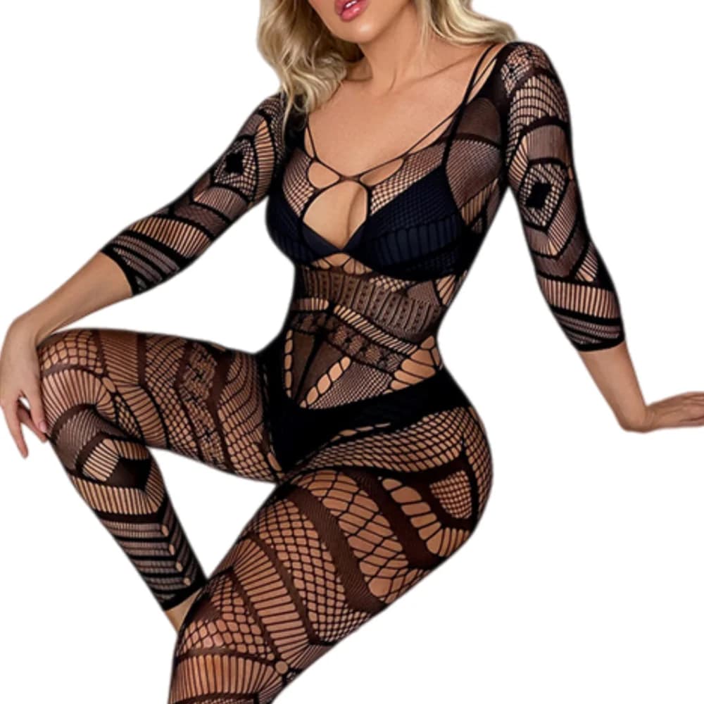 Sexy lingerie hot women bodysuit black mesh sexy underwear Elastic tight fitting costumes intimate sleepwear nightgown