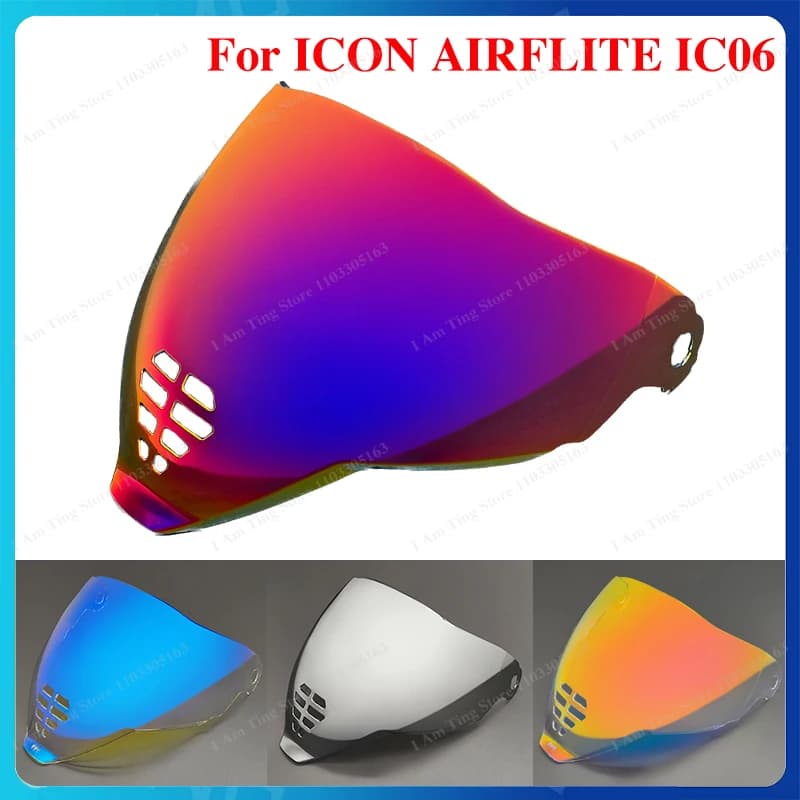 Visiera per Casco Moto ICON AIRFLITE IC06, Ricambio Anti-UV, Anti-Graffio, Antipolvere, Accessori per Caschi