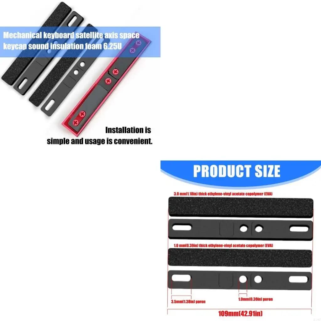 Barra spaziatrice Isolamento acustico Schiuma Barra spaziatrice Tamponi cotone per tastiere meccaniche fai da te 6.25U 4