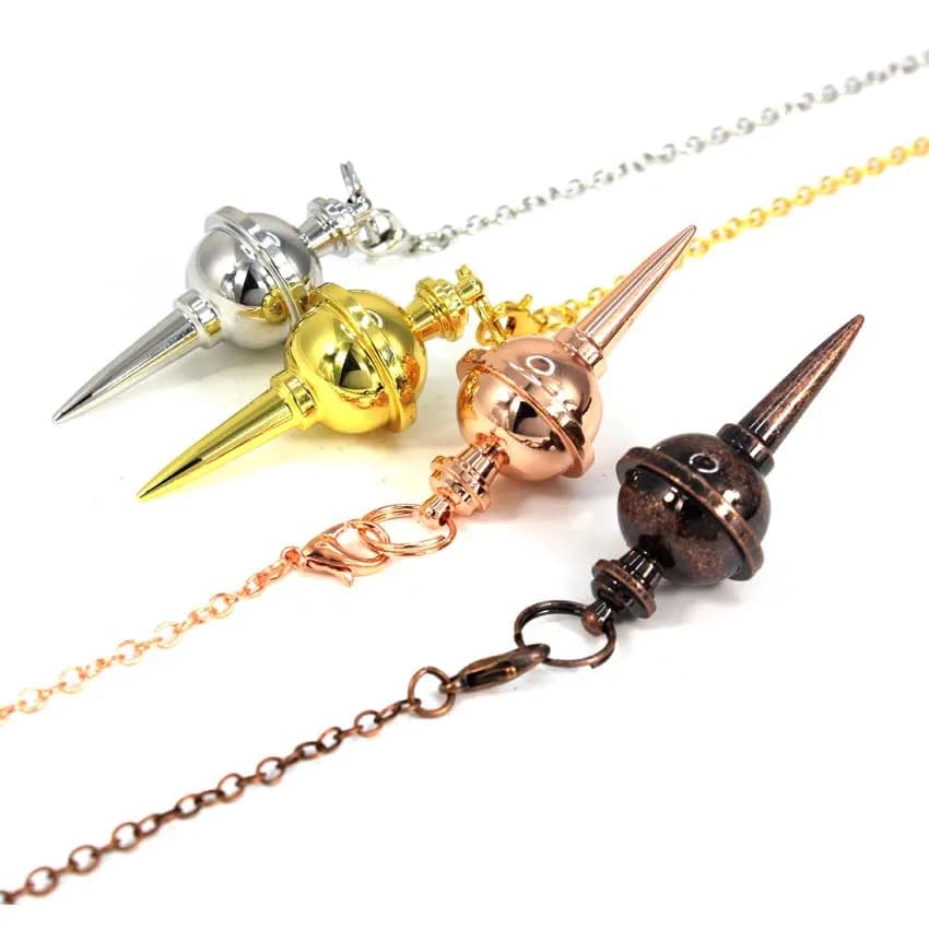 Cone Real Copper Metal Pendulum for Dowsing Divination Energy Healing Antique Pendant Pendulums Biogeometry Scrying Pendulo Tool