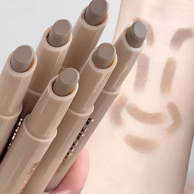 2in1 Contouring Pen with Brush Waterproof Smooth Matte Bronzer Stick Natural Face Nose Shadow Makeup Bronzers Facial Contour