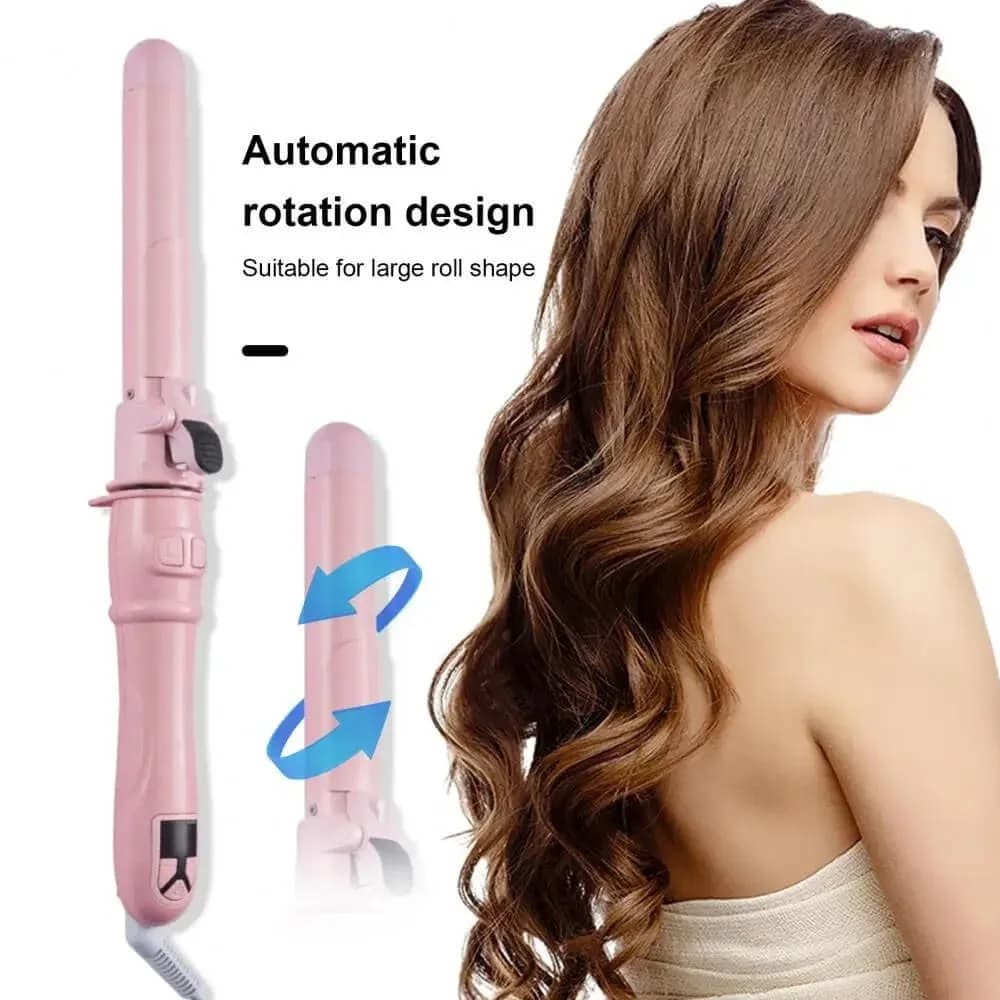 2025 Professional curling iron 28 mm ceramic barrels Fully automatic rotary bigodino for large waves and smooth curls