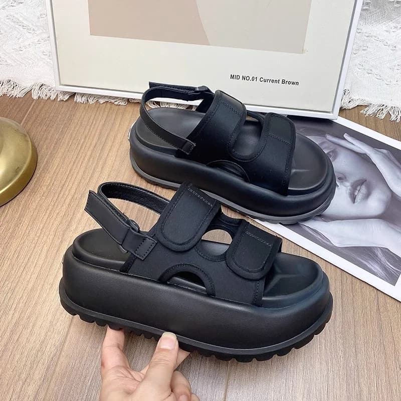 Women's Roman Sandals Casual Comfortable Height Increase 2026 Summer Platforms Sandals Velcro Soft Sole Versatile Beach Sandals