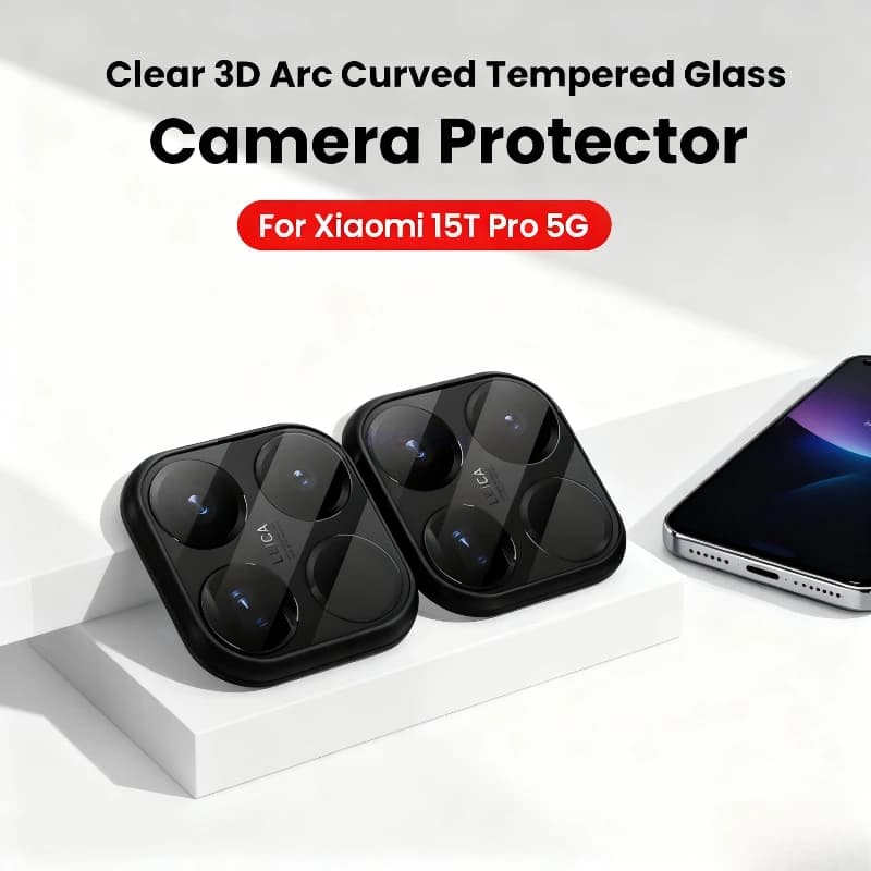 2 Pezzi Custodia Protettiva 3D Trasparente per Obiettivo Xiaomi 15T 15T Pro 15TPro Ziai 5G, Protezioni Fotocamera in Vetro Temperato 9H per Xiaomi15T Xiaomi15TPro Global