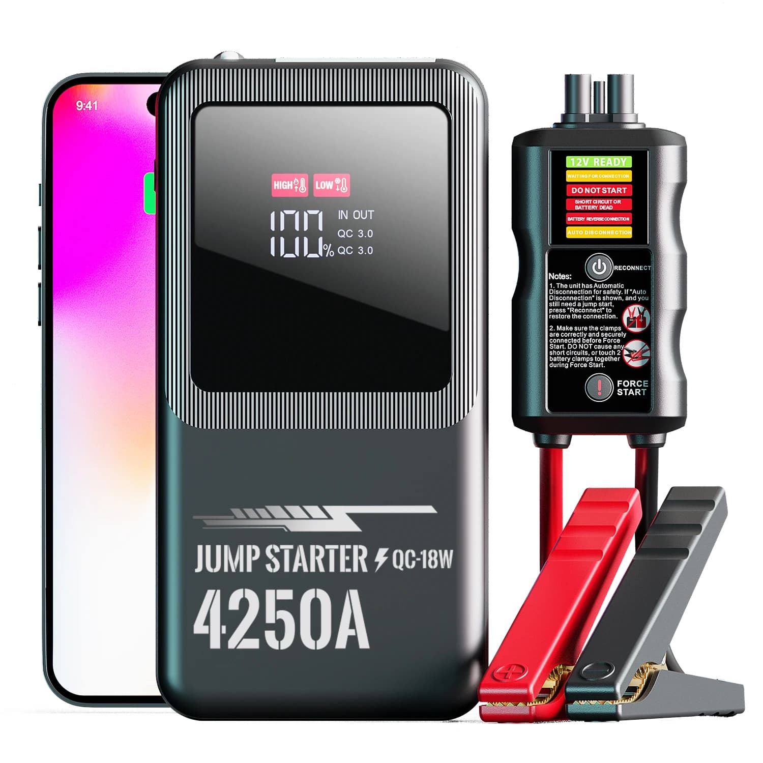Avviatore di emergenza per batteria per auto con super condensatore portatile 12V 4250A 20000mAh Power Bank Auto per camion e moto