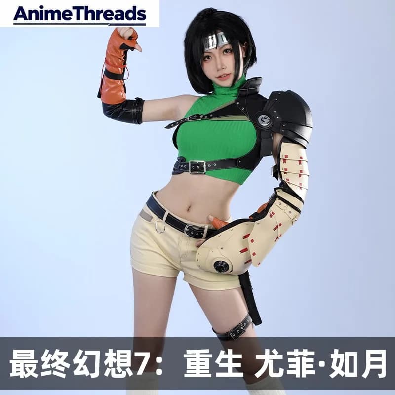 Costume Cosplay di Yuffie Kisaragi da Final Fantasy VII, Uniforme per Feste a Tema Anime, Abbigliamento per Giochi di Ruolo, Nuovo Completo