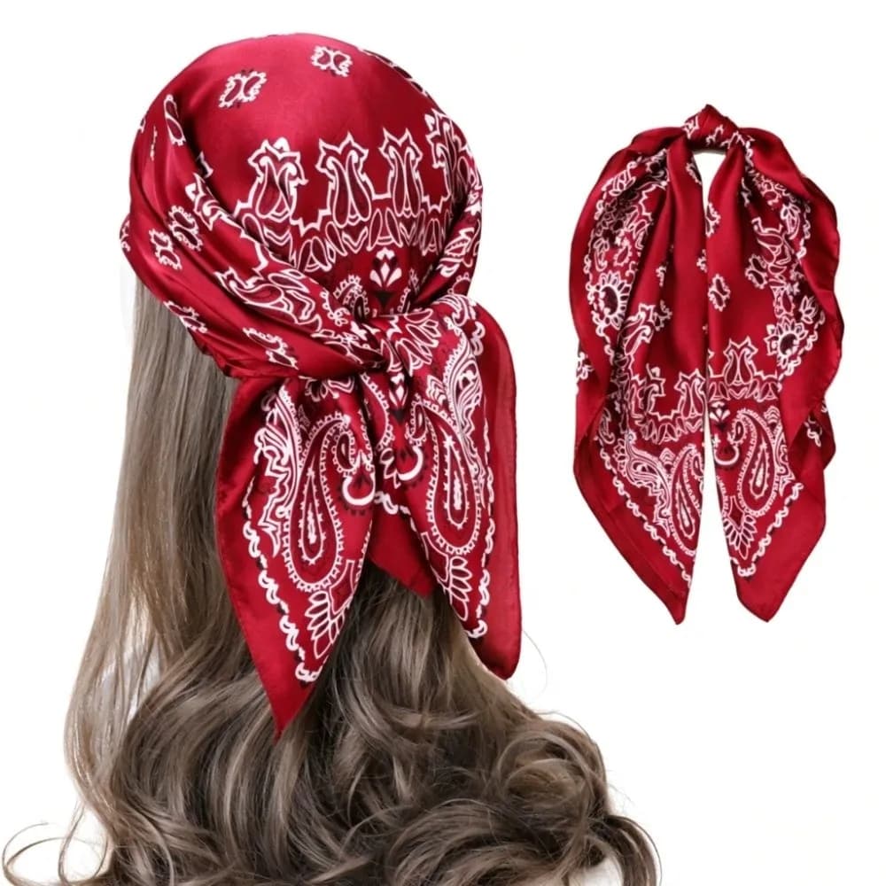 70x70cm Size Square Silk Scarf Multi-Functional Square Shape Luxury Wrap Scarf Silk Texture Soft Material Women Neck Scarf