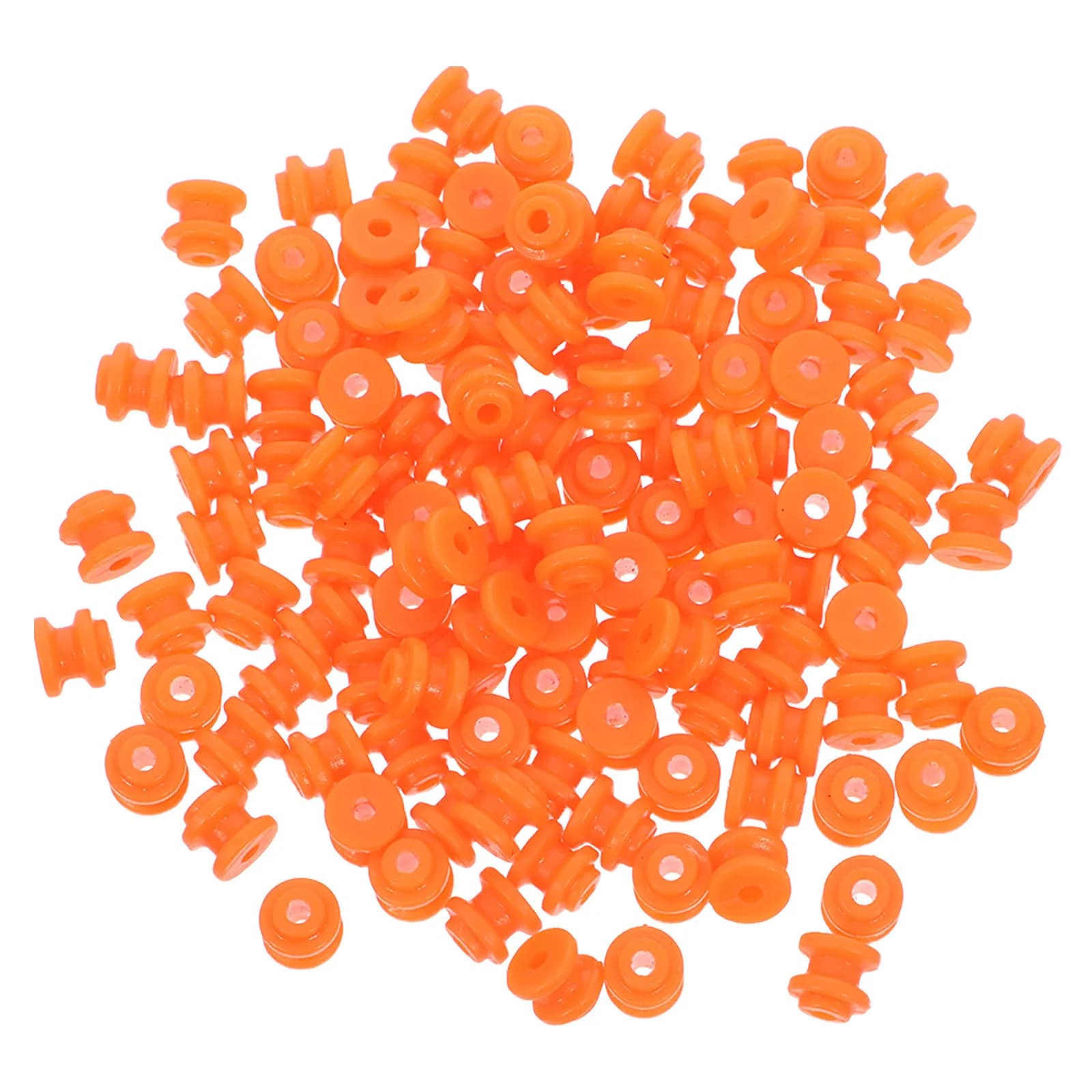 150 Pezzi Ruote a Puleggia in Plastica Arancione, Diametro 6mm, Foro 2mm, Scanalatura Singola per Kit di Apprendimento Meccanico, Educazione STEM, Fai da Te