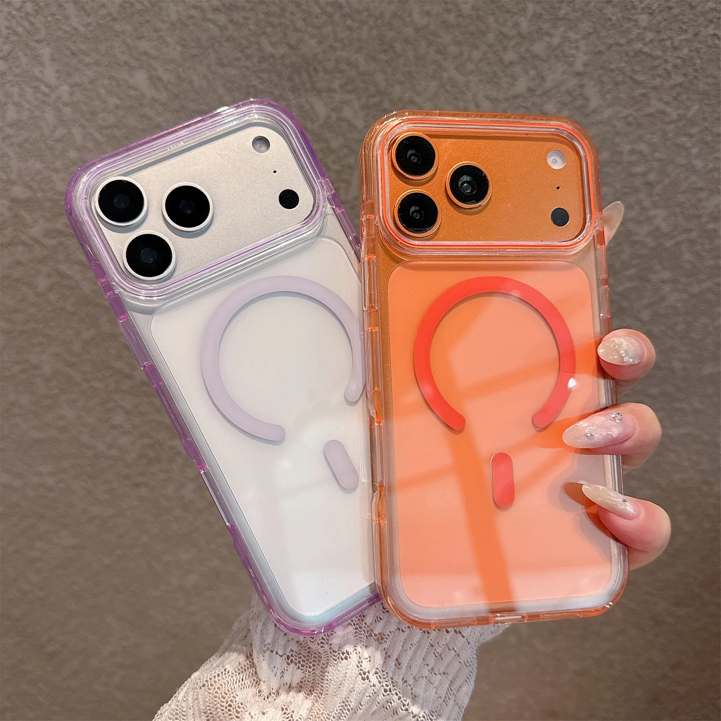 Luxury Clear Anti-yellowing Magnetic Phone Case For iPhone 17 16 15 14 13 Pro Max MagSafe Compatible Shockproof Bumper Cover