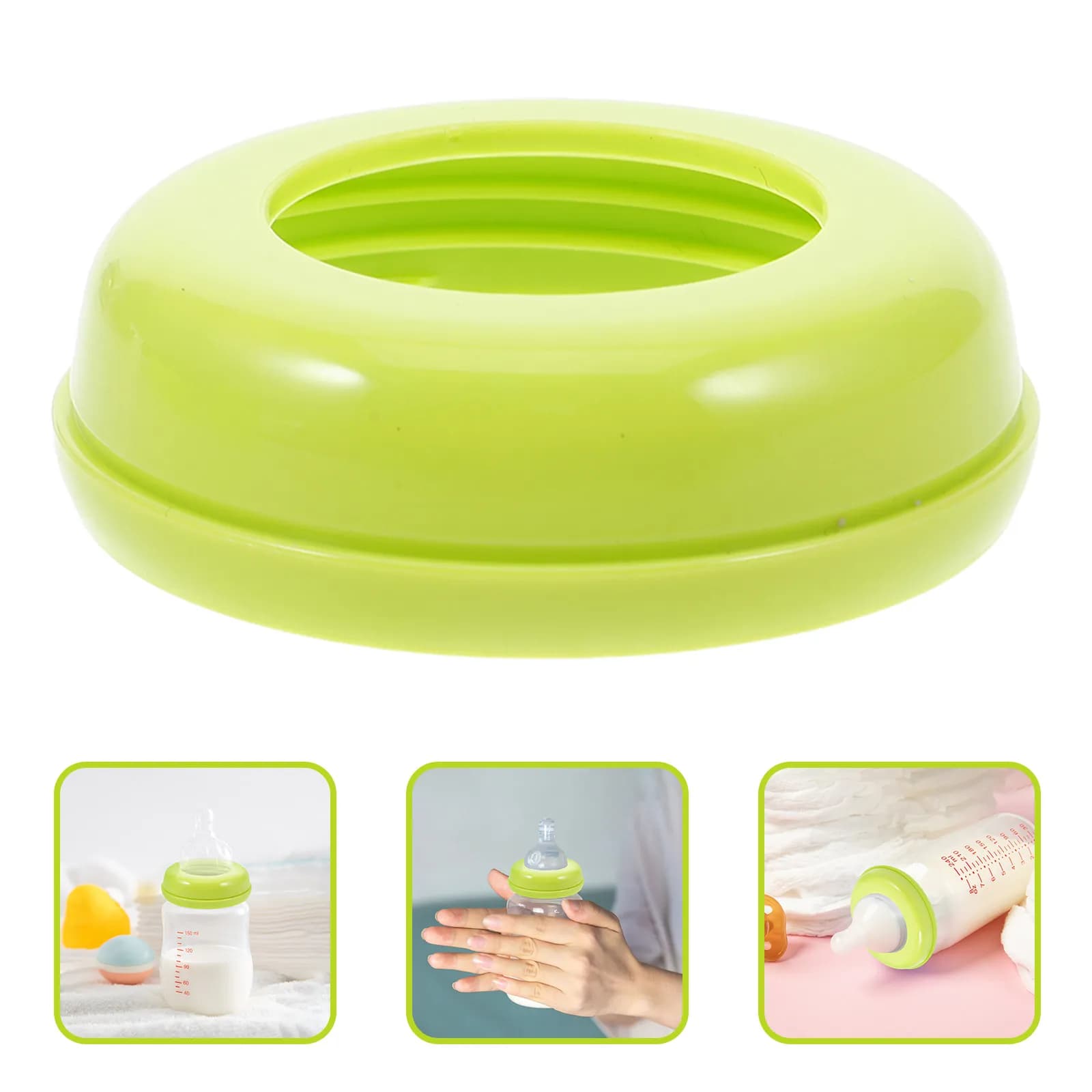 5Pcs Baby Bottle Cap Accessories Wide Neck Replacement Screw on Collar Rings Plastic Caps Compatible with Baby Feeding Bottles
