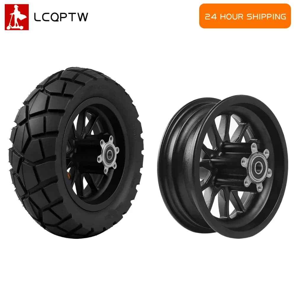 Front Wheel Hub with Tire Assembly for Kukirin G2 Pro DB 2024 Electric Scooter Hub with 9x3.0-5.5 Off-Road Tyre Replacement Part