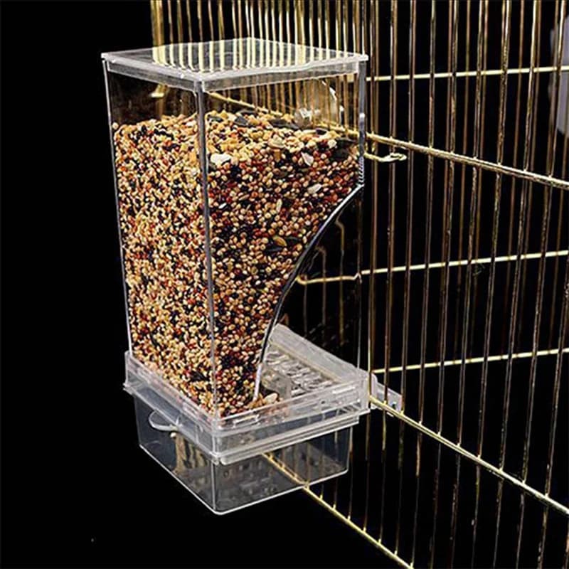 【Svendita】6X Mangiatoie per uccelli trasparenti Mangiatoia automatica per pappagalli Bevitore Contenitore per alimenti per semi Gabbia per pappagalli piccoli e medi
