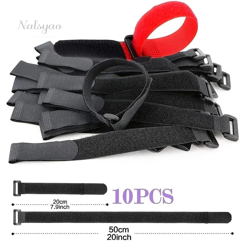 Wholesale 10pcs Hook and Loop Reusable Nylon Cable Ties Securing Straps Durable Functional Cord Organizer 20cm 50cm