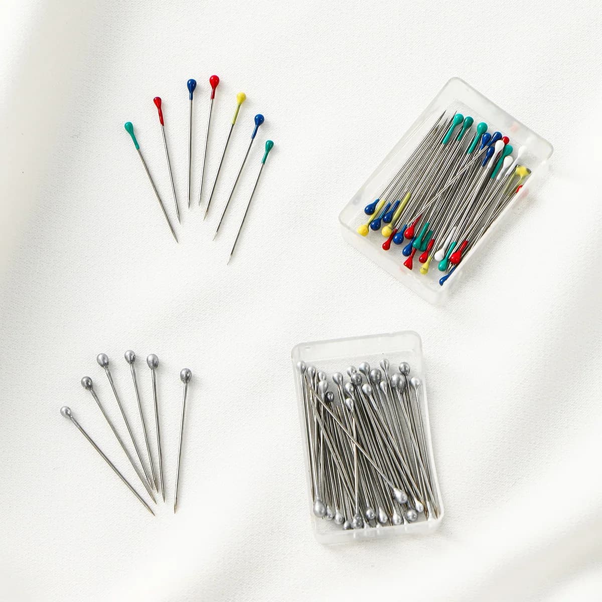 Spille di posizionamento colorate per spille Hijab per sciarpe di abbigliamento con scatola di immagazzinaggio Spilla leggera Sciarpa Fibbia Accessori Hijab