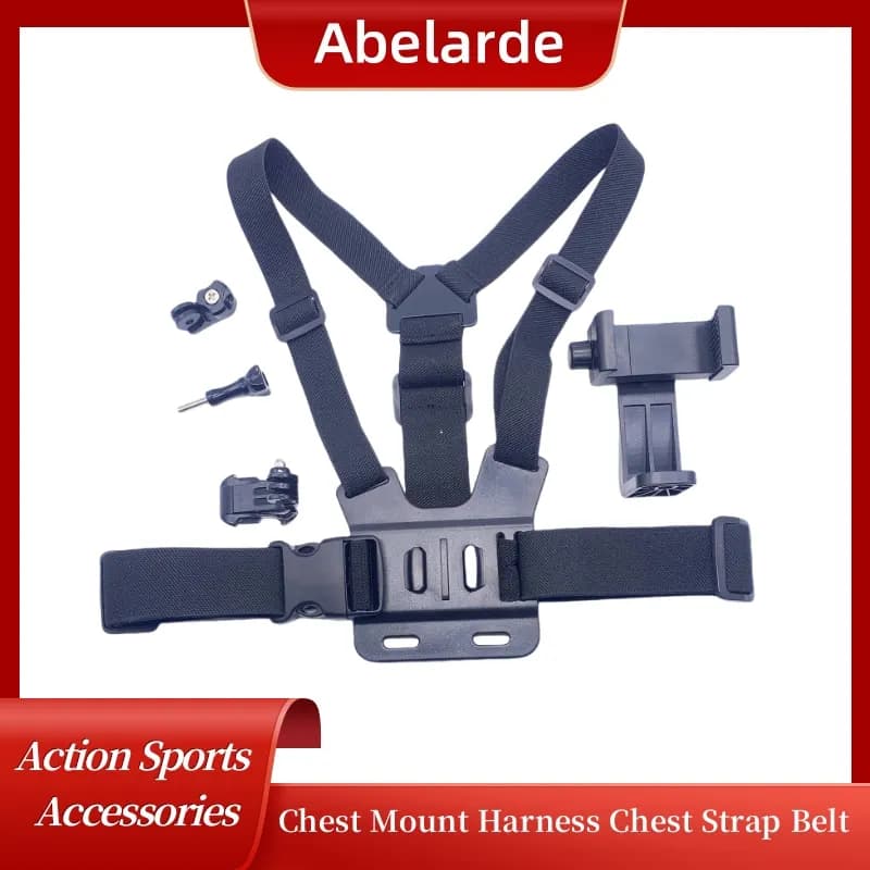 5 piece all-in-one action room kit, headband, chest strap, adjustable GoPro Osmo phone support, improved stability, versatility