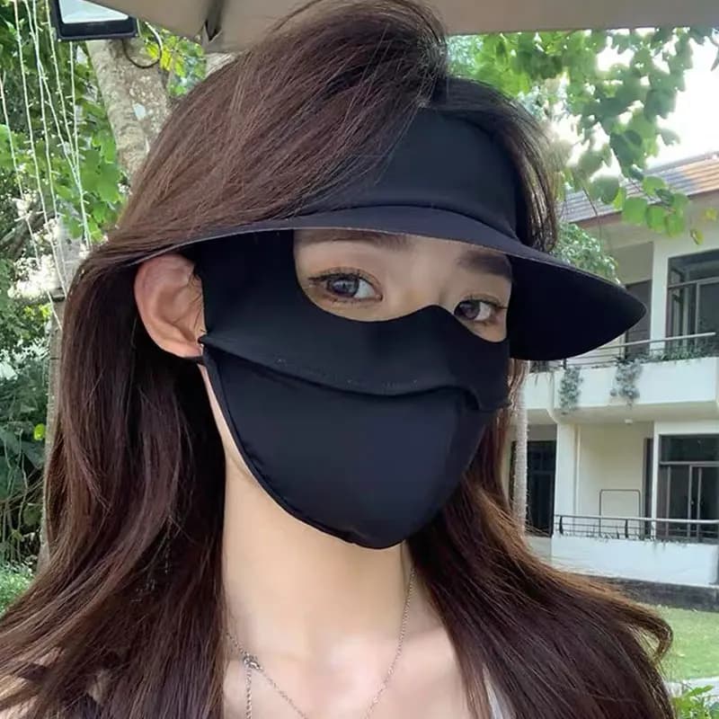 Breathable integral face mask Solar protection Reusable refreshing cover for face with adjustable ear loops for outdoor cycling summer work