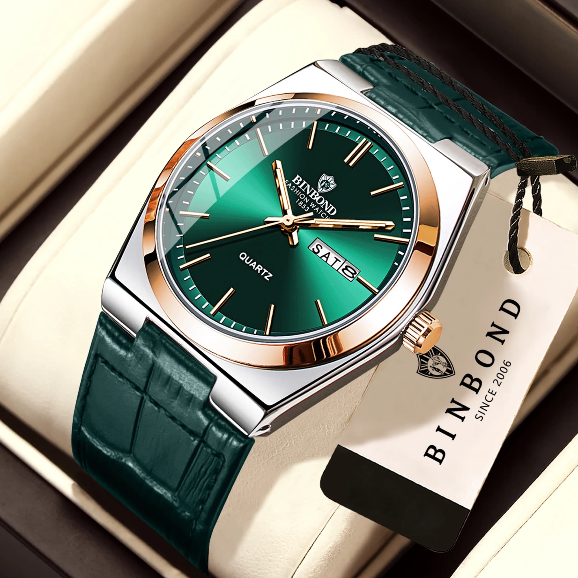 POEDAGAR Top Business Men Watch Waterproof Luminous Date Week Original Man Watches Leather Stylish Men's Quartz Wristwatch Reloj