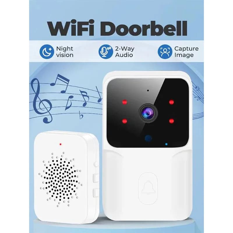 Collegamento WIFI video campanello a basso consumo, modello ricaricabile campanello visione notturna HD sicurezza intelligente 1 trascinamento 1 citofono domestico