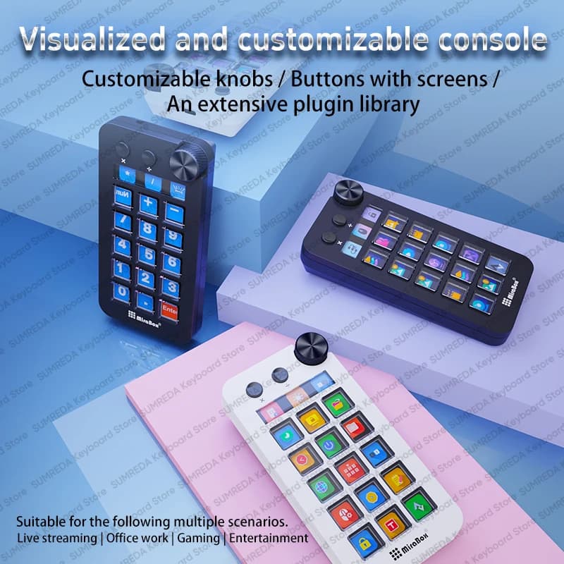 Mirabox N1 Stream deck con pulsante a manopola Contenuto live Console creativa Mini tastiera Streamdeck Deck Dock Stream Controller da tavolo