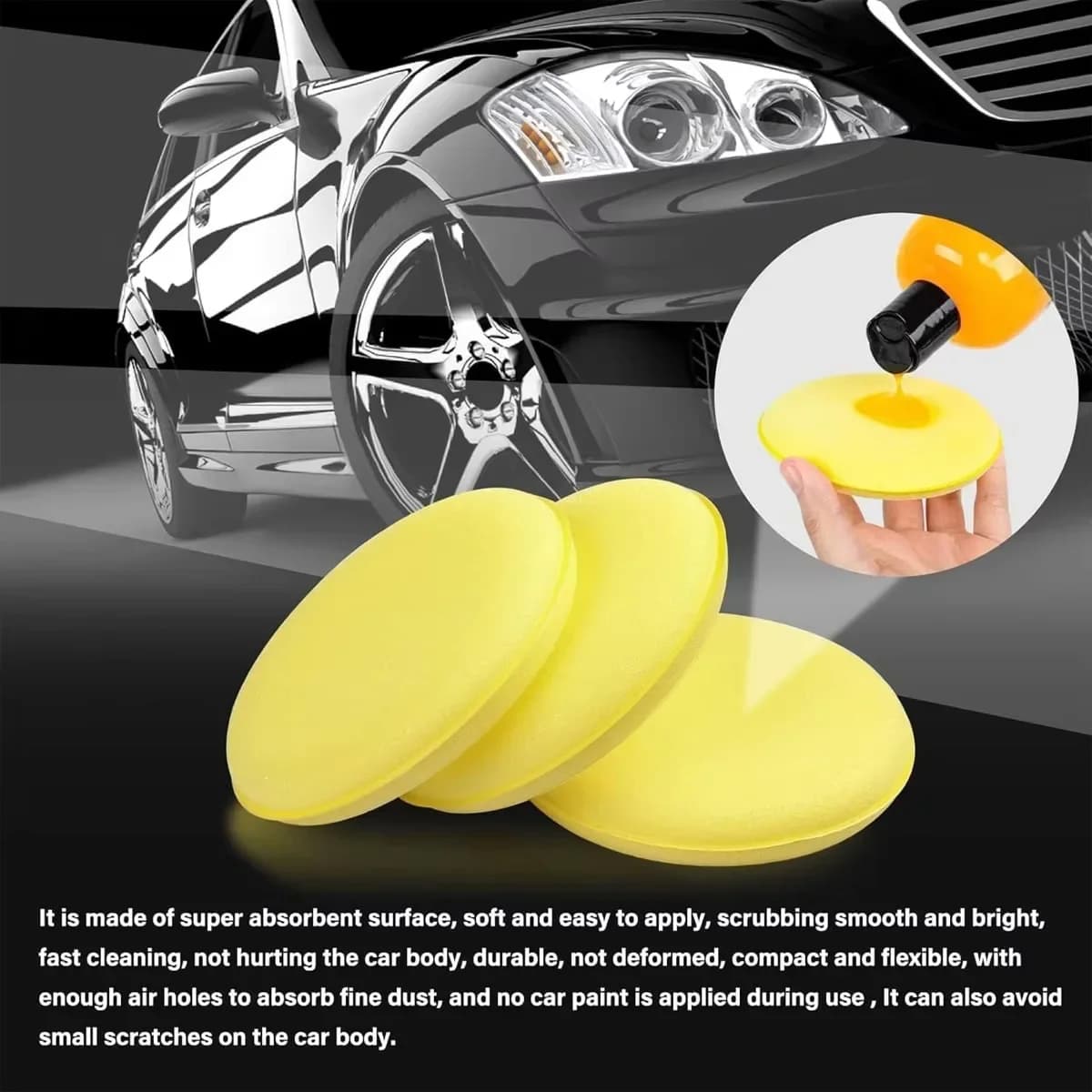 Spugna per lucidatura Cera Applicatore per auto Tampone Schiuma Cera Lucidatore per auto Tampone per pulizia per pulizia Auto Ceretta Spugna Ricambi auto 12 pz/1 confezione