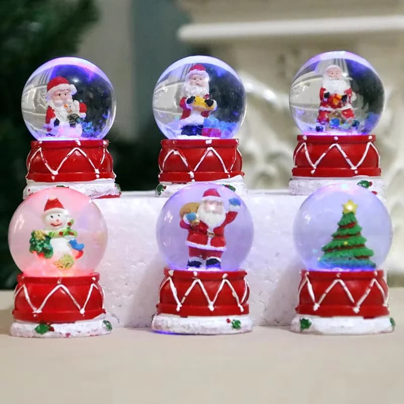 random-1pcs Christmas Snow Globes Santa Claus Glass Ball Desktop Decoration New Year Gift Home Decor Xmas Crystal Ball