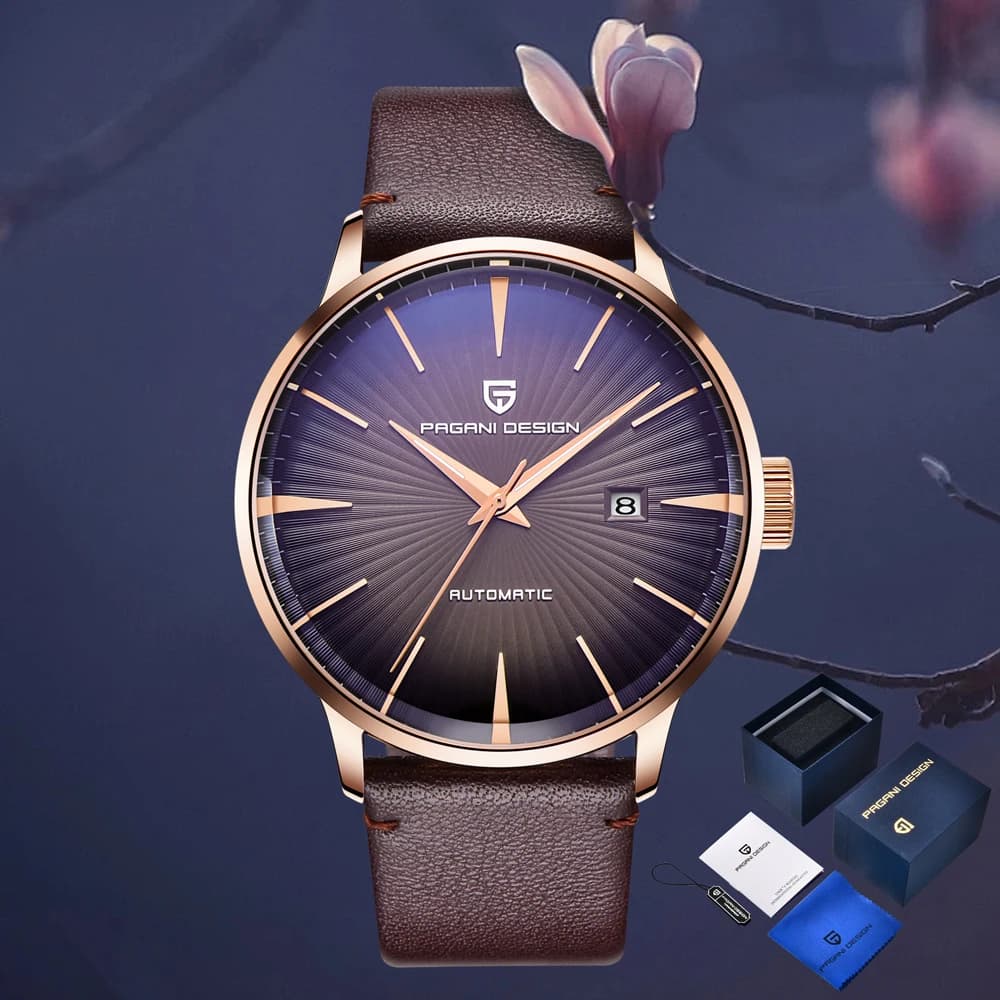 PAGANI DESIGN Men's Watches New Luxury Automatic Mechanical Watch Men's Gift Pack Mineral High Strength Glass Waterproof Simple Leather