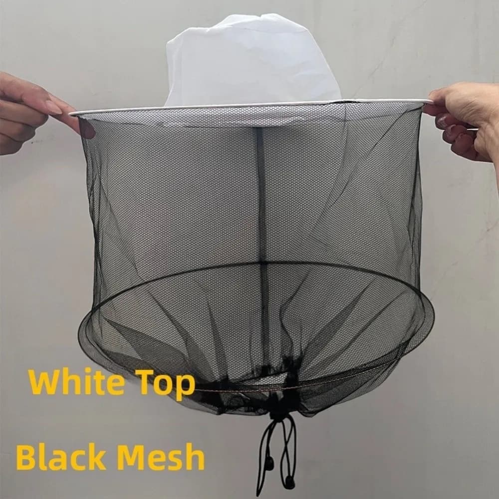 Portable Thickened Mesh Beekeeping Hat Foldable with Brim Mosquito Net Hat Anti UV Sunscreen Protective Bee Hat Outdoor Fishing