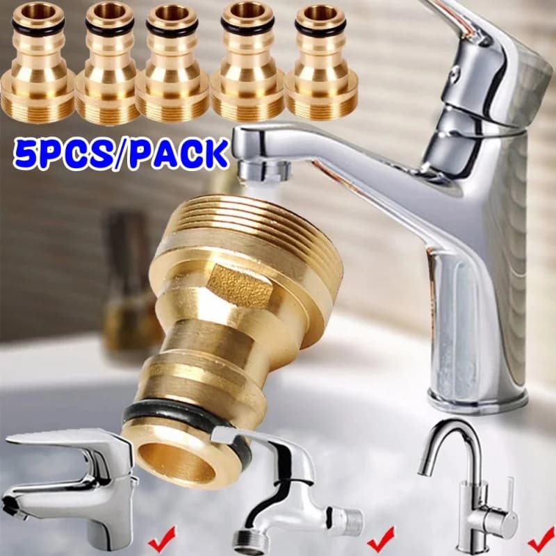 1/ 5PCS Universal Brass Faucet Kitchen Adapter Faucet Tap Connector Mixer Adapter for Pipe Fitting for Garden Watering Garden Tools