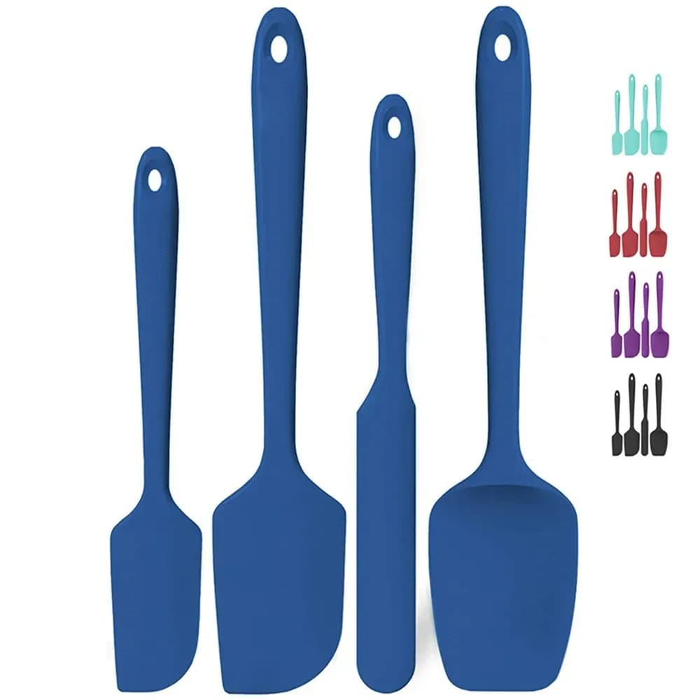 Set di spatole in silicone per cucina, raschietto in silicone flessibile resistente al calore fino a 600°F con manico antiscivolo per cucinare, mescolare, infornare, servire e agitare