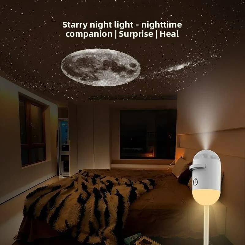 Mini Proiettore Stellare 2-in-1, Lampada Galassia e Cielo Stellato, Luce d'Ambiente per Camera da Letto, Regalo per Bambini